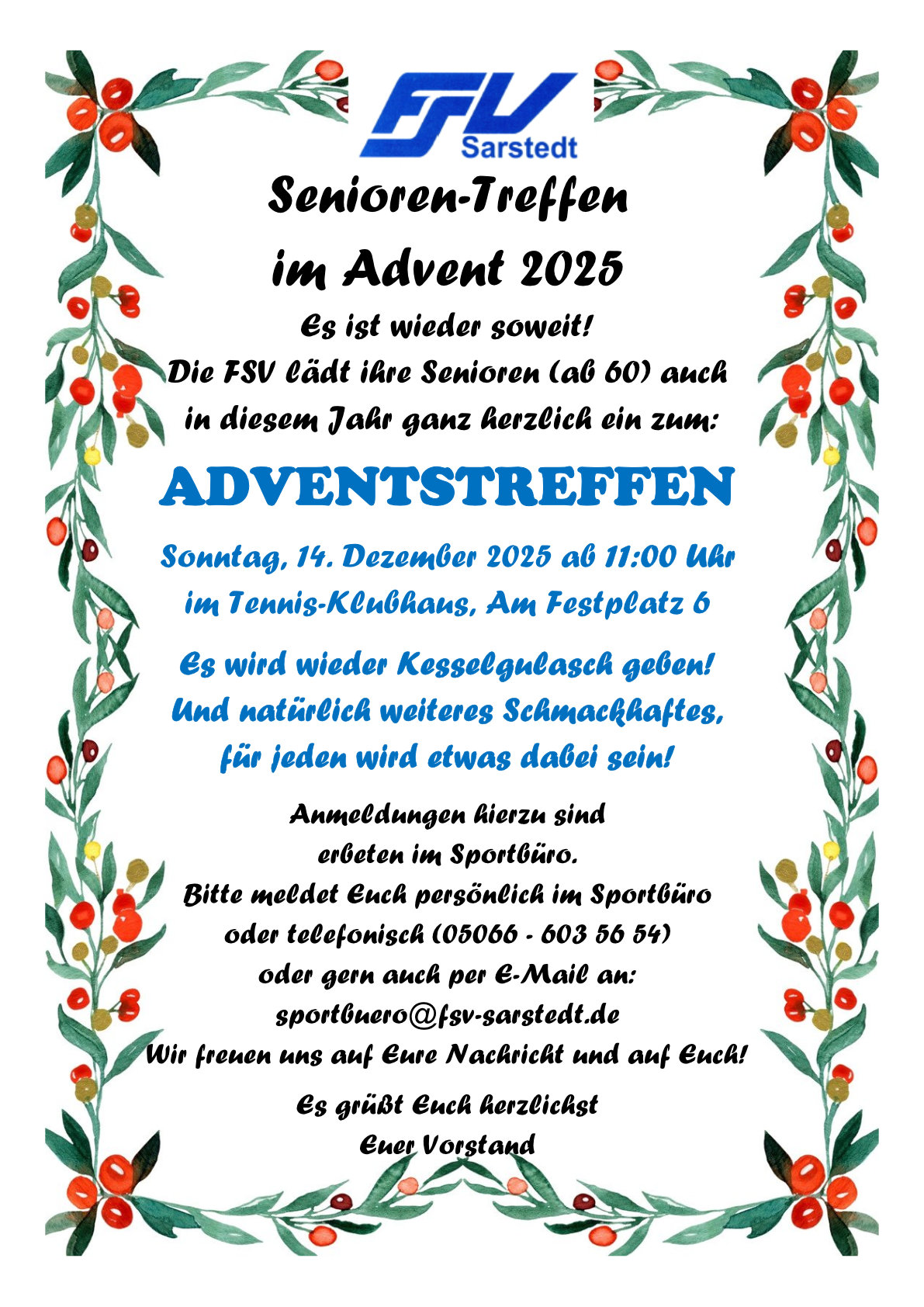 Einladung Adventstreffen Senioren 2025